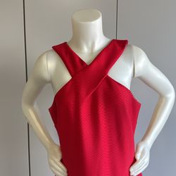 Long Dress Red Sneak Patern Fabric