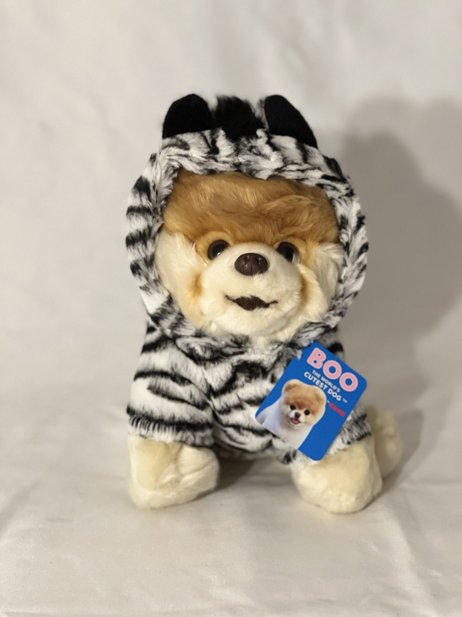 NEW GUND World’s Cutest Dog Boo Zebra Outfit Plush Stuffed Animal 9” Pomeranian