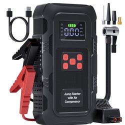 5000A Jump Starter with Air Compressor, Portable Car Battery Jump Starter with 150 PSI Tire Inflato