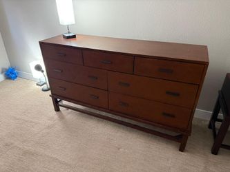 Solid wood dresser and two matching bedside tables