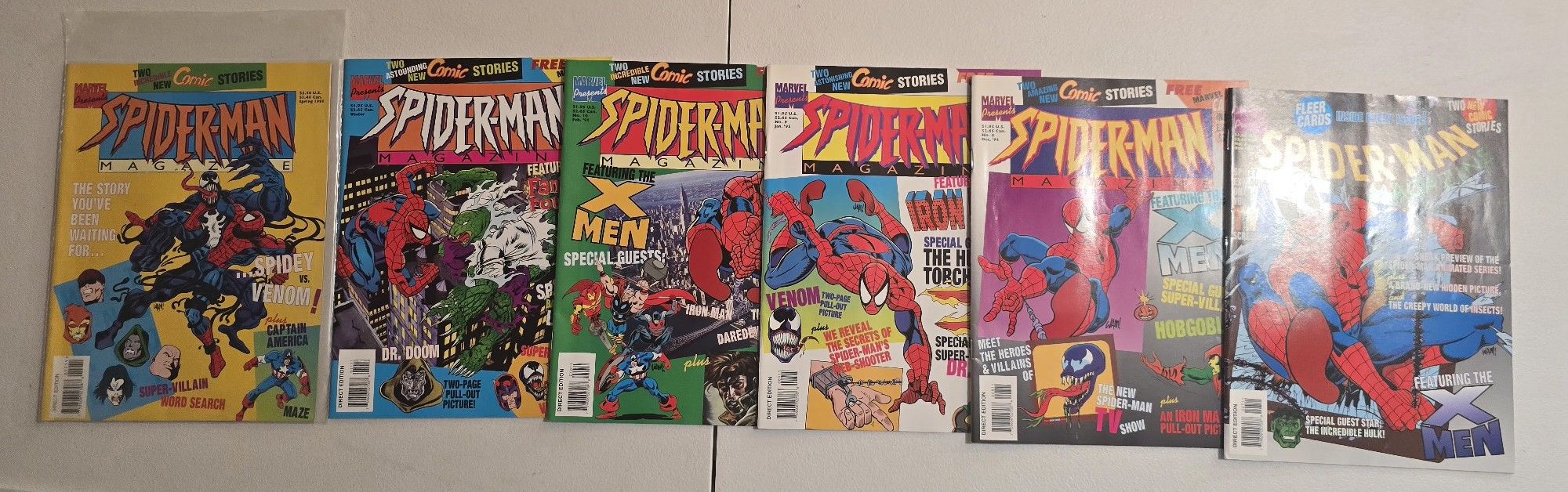 1990s Spiderman Comic Magazine Collection Near Mint