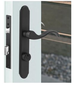 New ReigaHood US Flat Slot Storm Door Handle with Complete Hardware Set in Matte Black