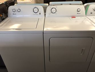 Used Amana High Efficiency washer and dryer set. 1 year warranty