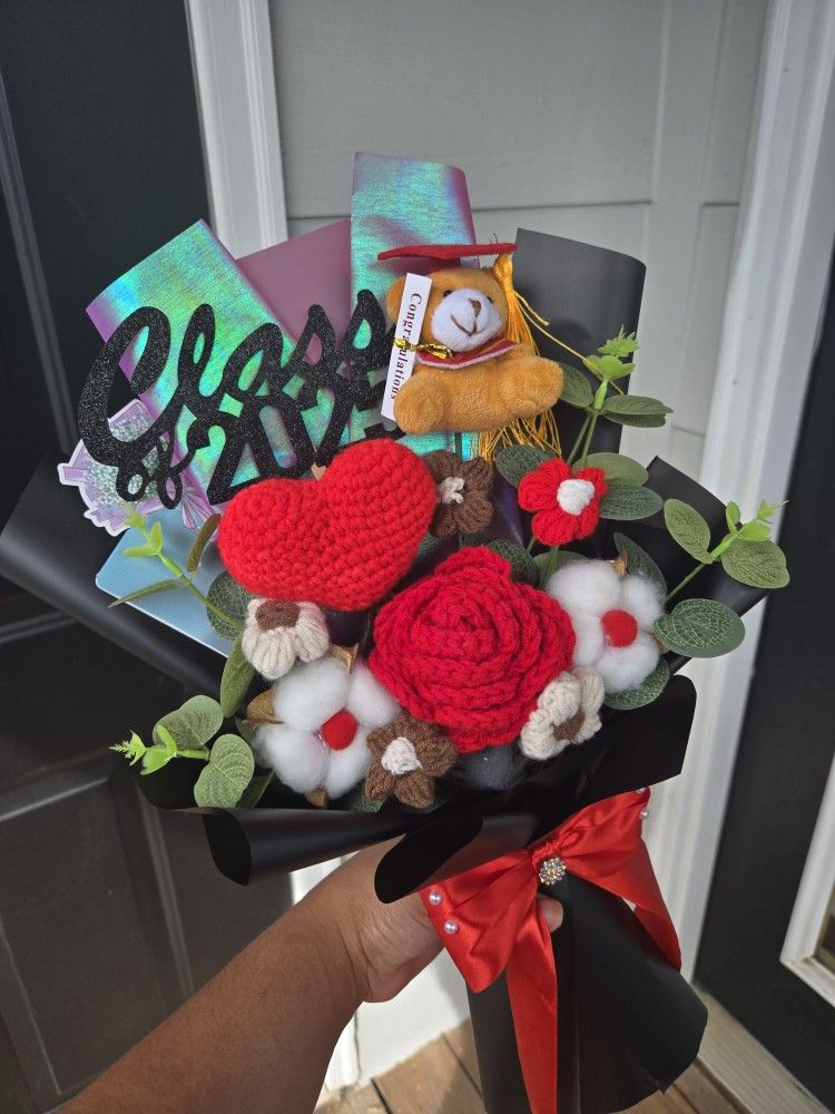 Ramo De Flores Crochet Para Graduación