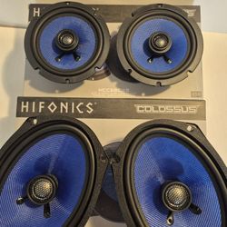 HIFONICS 1 PAIR 6.5" 2 WAY 125 WATTS SHALLOW MOUNT & 1 PAIR 6×9 2 WAY 150 WATTS CAR SPEAKER