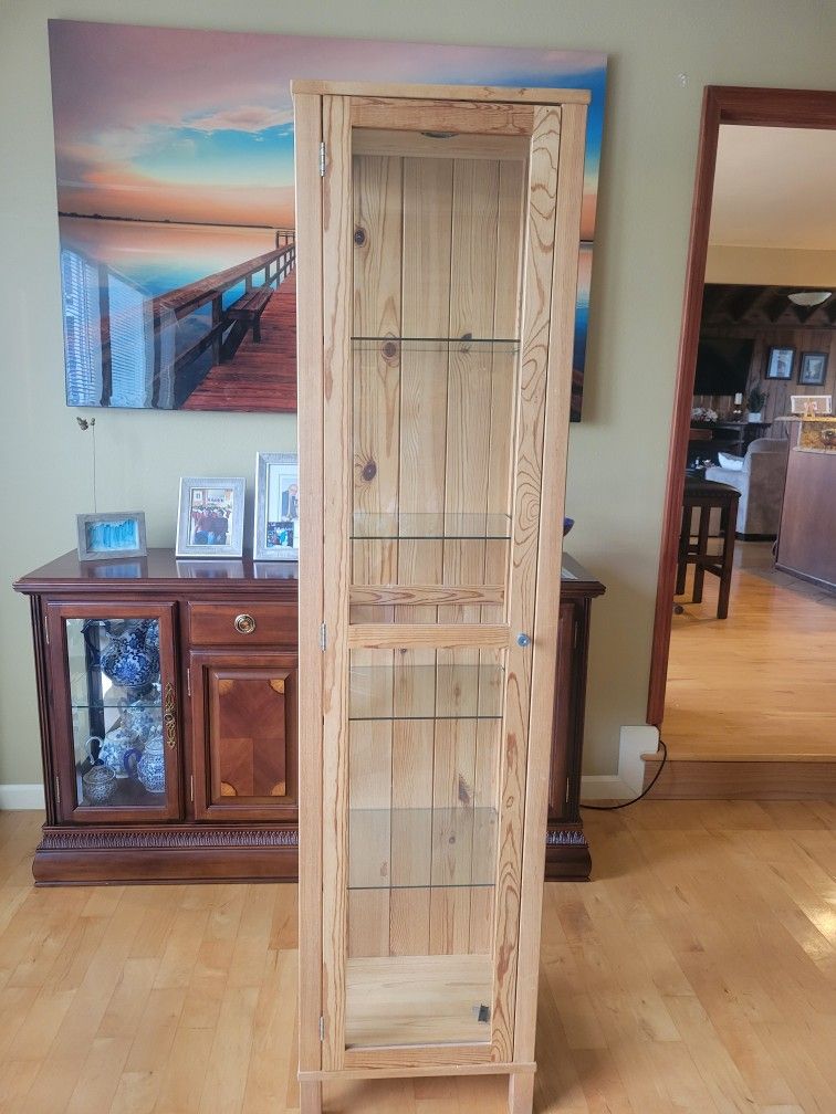 Pine Display Cabinet
