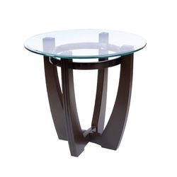 Wood And Glass End Table
