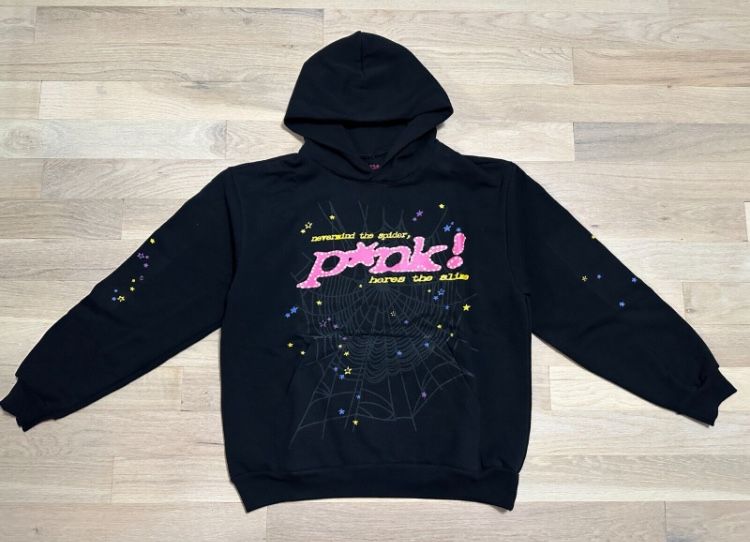 Authentic Black Sp5der Hoodie Size S