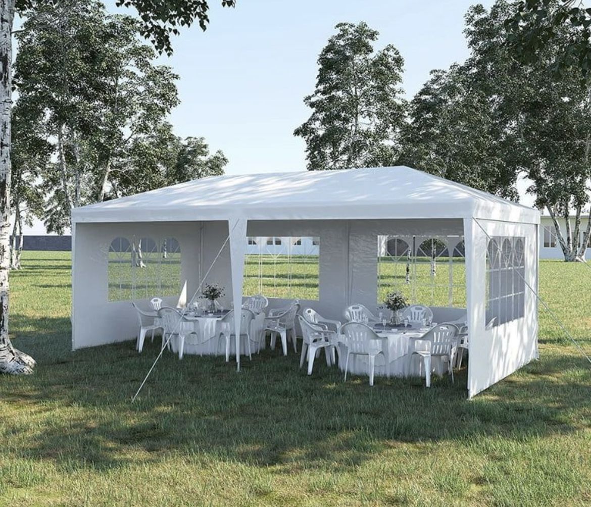 10 ft. x 20 ft. Wedding Party Canopy Tent Outdoor Gazebo with 6 Sidewalls