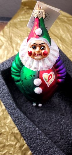 Christopher Radko A Caring Clown AIDS Awareness Christmas ornament 1997 