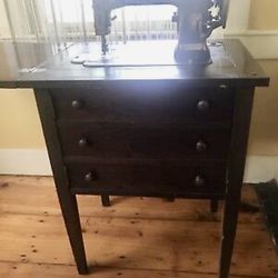 Vintage Antique White Rotary Sewing Machine