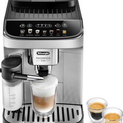 De'Longhi Magnifica Evo with LatteCrema System, Fully Automatic Machine Bean to Cup Espresso Cappuccino and Iced Coffee Maker, Colored Touch Display,B