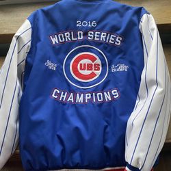 JH Design MLB Chicago Cubs 2016 World Series Champions Royal Blue/white Jacket. Men’s XL