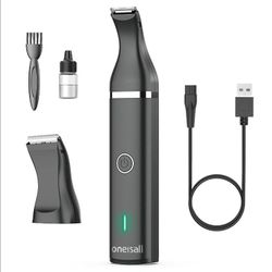 Oneiisall Dog Clippers with Double Blades,Cordless Small Pet Hair Grooming Trimmer,Low Noise for Trimming Dog's Hair Around Paws, Eyes, Ears, Face, Ru