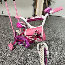 Kid Children Bike - 12” Minnie Disney - With Training Wheels 