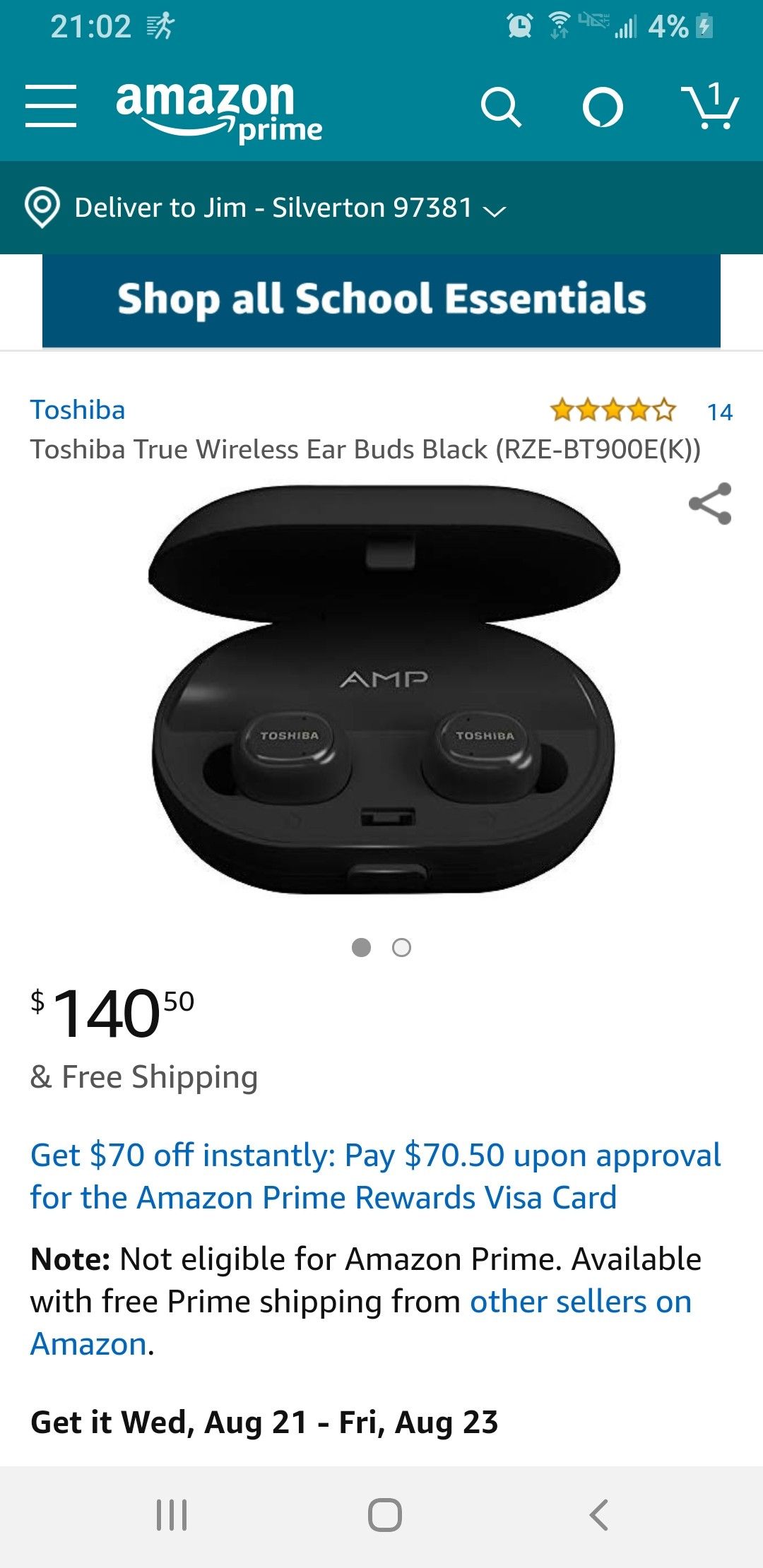 Toshiba true wireless earbuds