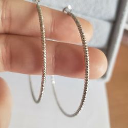 S925 Posts Silver Hoops..6cm