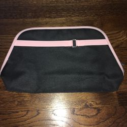 Lancôme Black With Pink Makeup/cosmetic Bag- New!