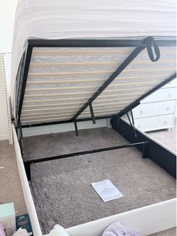 Queen size storage bed frame
