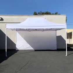 New in box $145 Heavy-Duty Canopy 10x15 FT with (1) Sidewall, Ez Popup Outdoor Party Tent (2 colors) 