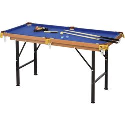Soozier 55" Portable Folding Billiards Table Game Pool Table for Whole Family Number Use with Cues,
