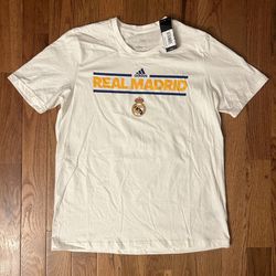 Real Madrid Adidas White T-Shirt Size Large NEW