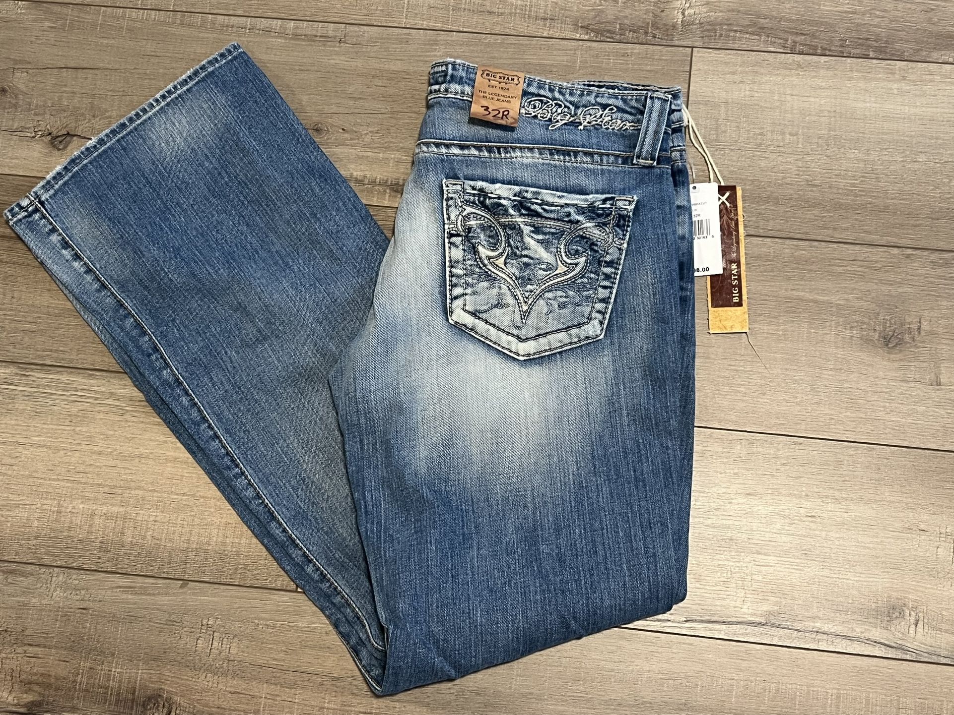 Big Star Mia Jeans Women's Size 32R NWT Low Rise, Bootcut $98