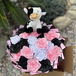 Cow Ribbon Flowers 🐮