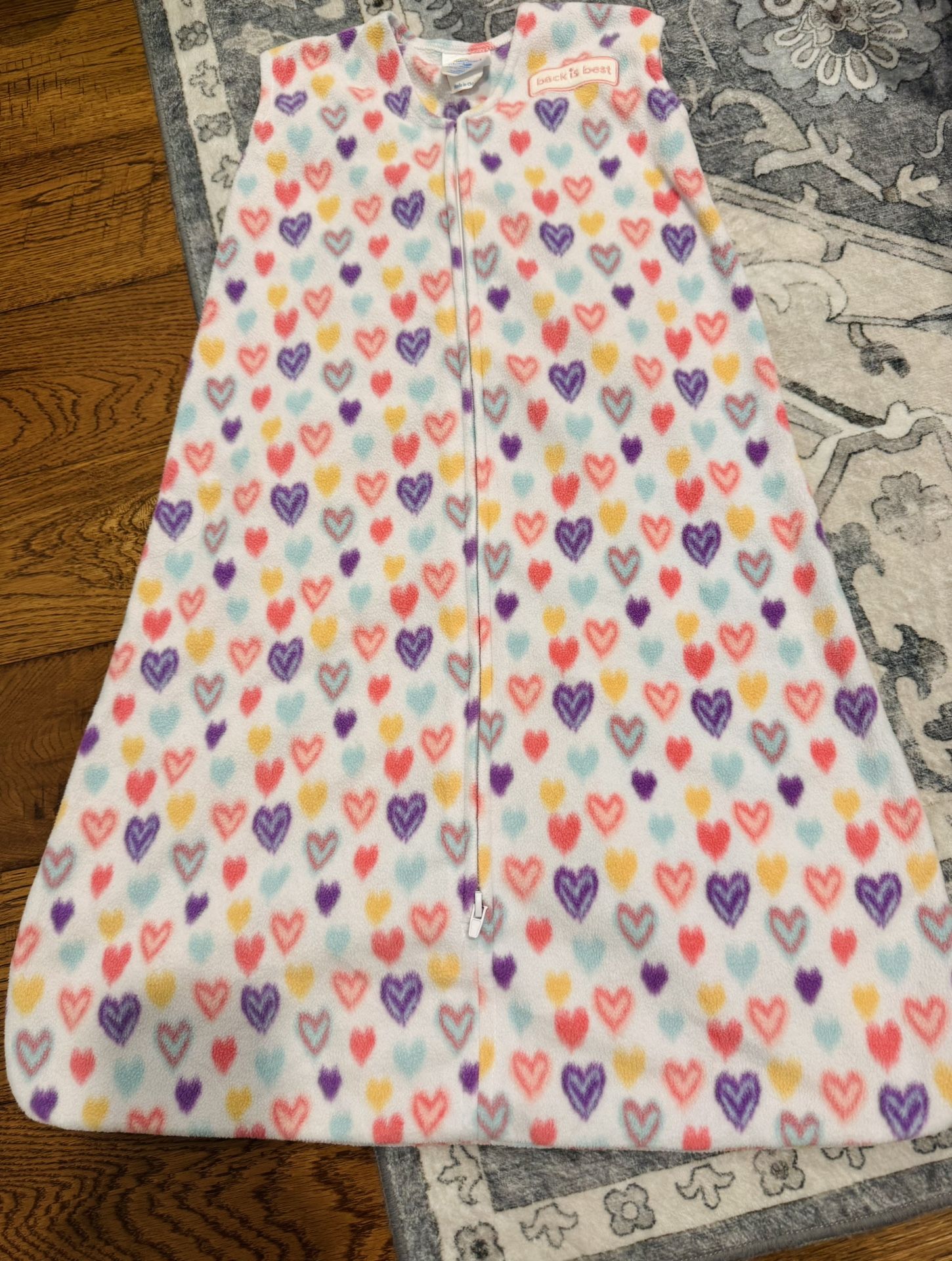 Halo SleepSack Med 6 to 12 months 16 to 24 lbs Hearts Pink Purple