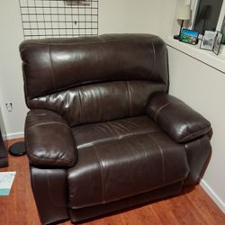 Brown Leather Recliner 