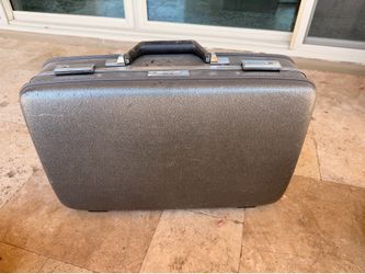 Vintage Hard Shell Suitcase with Combination Lock & Panel Plus Garment Organizer