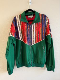NWT Gucci Bi-Material Chains Silk Vintage Zip Bomber Jacket