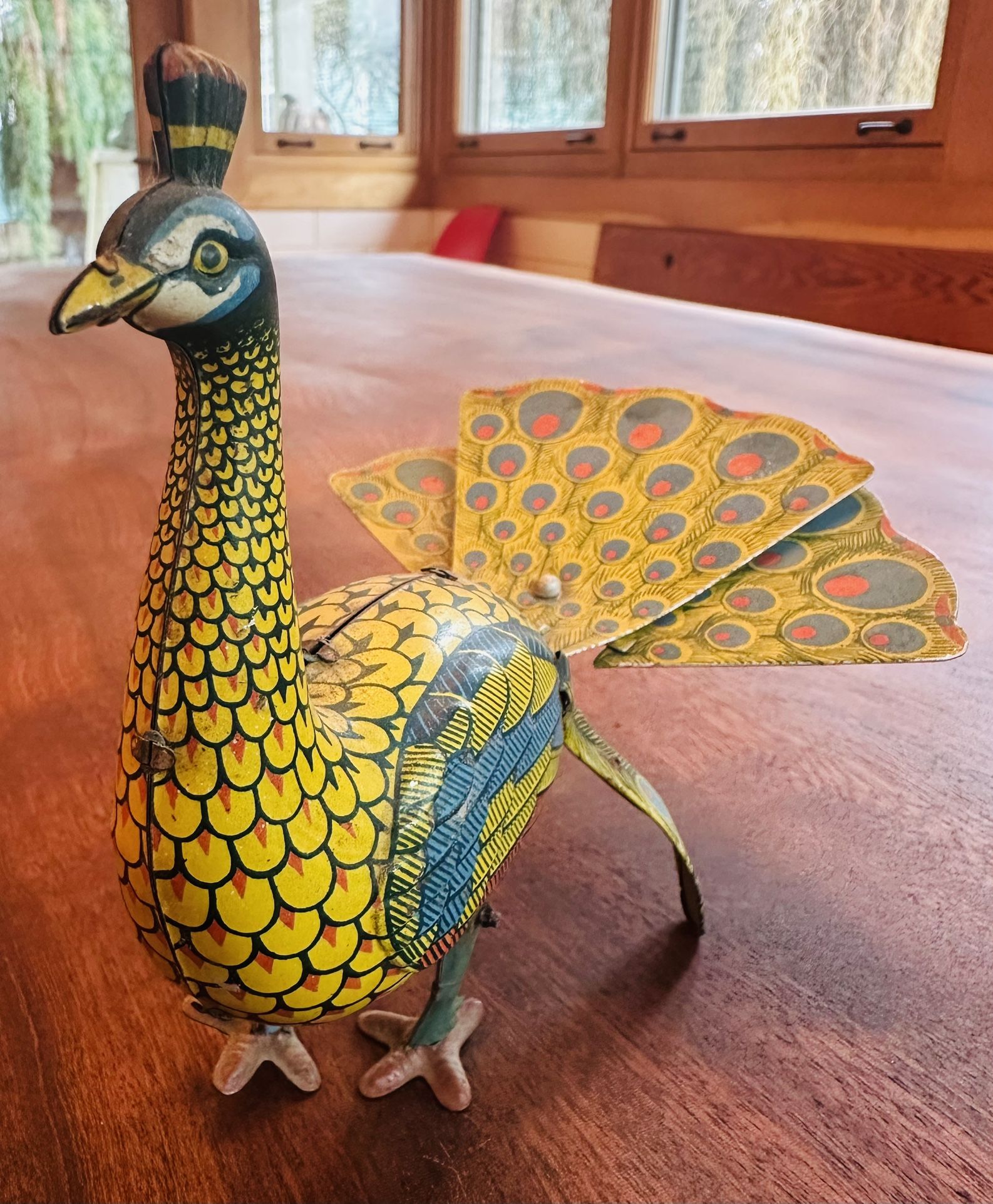 Vintage Peacock Tin Toy