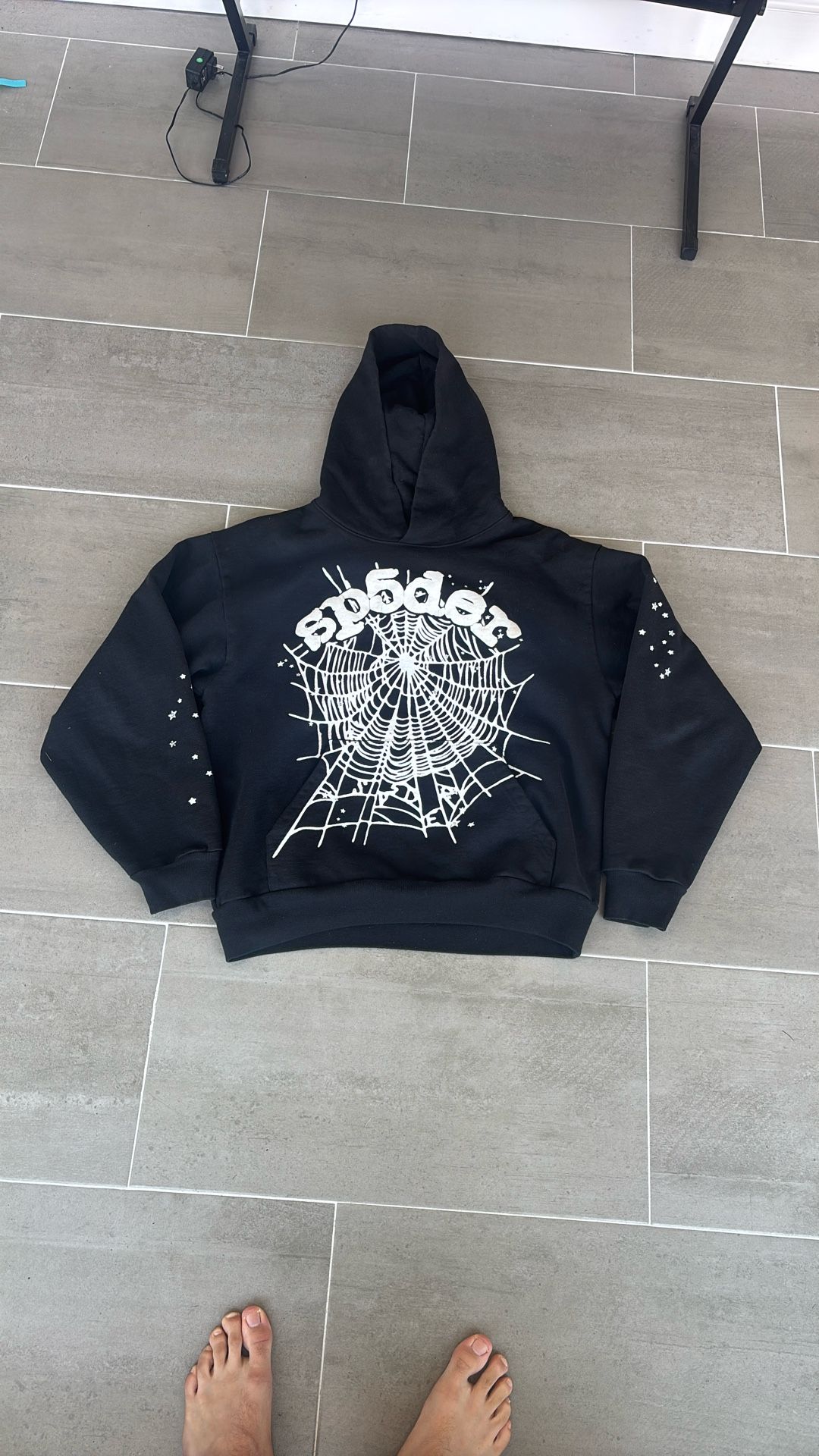 Black Sp5der OG Web Hoodie Size M