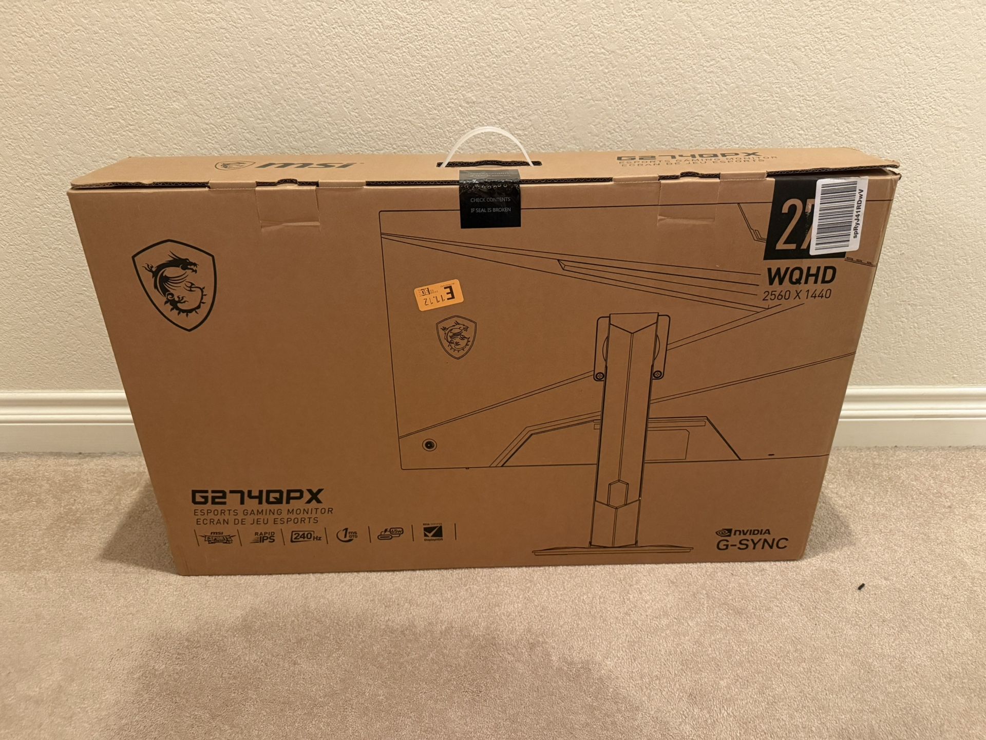 MSI 27” 240hz Esports Monitor