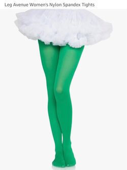 Leg Avenue Nylon Spandex Tights Kelly Green Queen Size