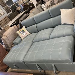 🩵Teal Pullout Sleeper Sectional $1299🩵🥰