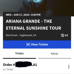 Ariana grande tour ticket - Wednesday June 17th