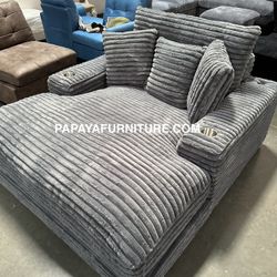 New! Ultra Soft Plush Chaise Lounge, Chaise Lounger, Corduroy Lounge, Sofabed Size, Sleeper Sofa Couch,Grey Sofa Chair, Recliner Style Chaise Lounger 