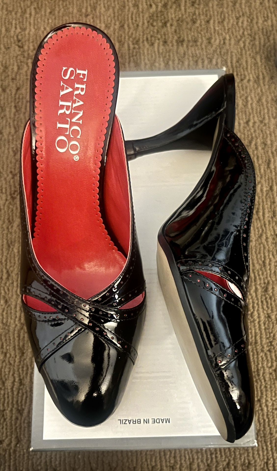 Patent Leather Slip On Heels