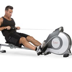 Sunny Health & Fitness Rowing Machine for Home w/Extended Slide Rail, Full-Body Workout, Low-Impact, Optional Extra Long Rail, Quiet R