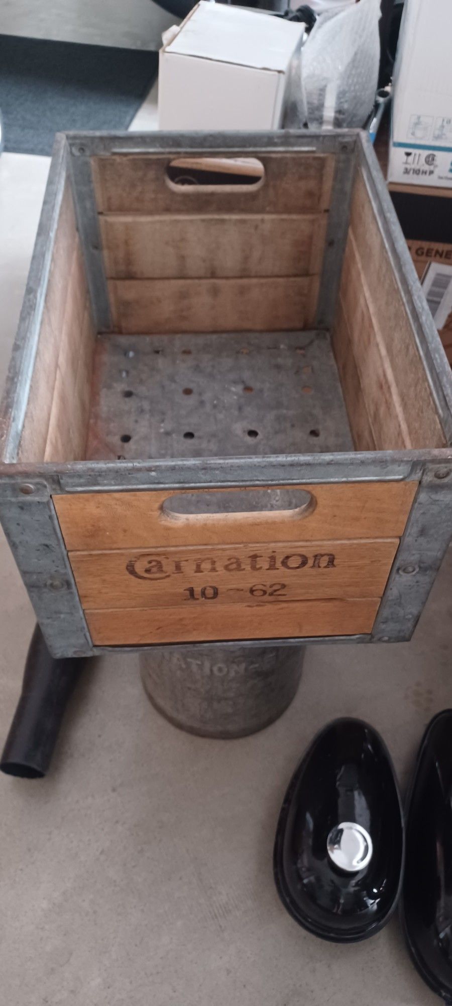 Rare Carnation Wooden And Metal Crate. October 1962