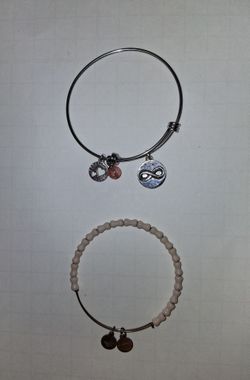 lot of 2 Alex and Ani bangle bracelets with pink $10 FIRM for BOTH!