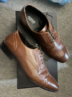 ALFANI MENS BROWN DRESS SHOES SZ 9.5 