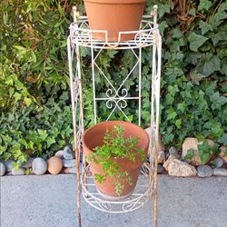 Vintage Plant Stand Wrought Iron 31" T X 12" W (pots not included)