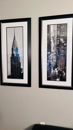 2 NY PRINTS 44x22 professionally framed