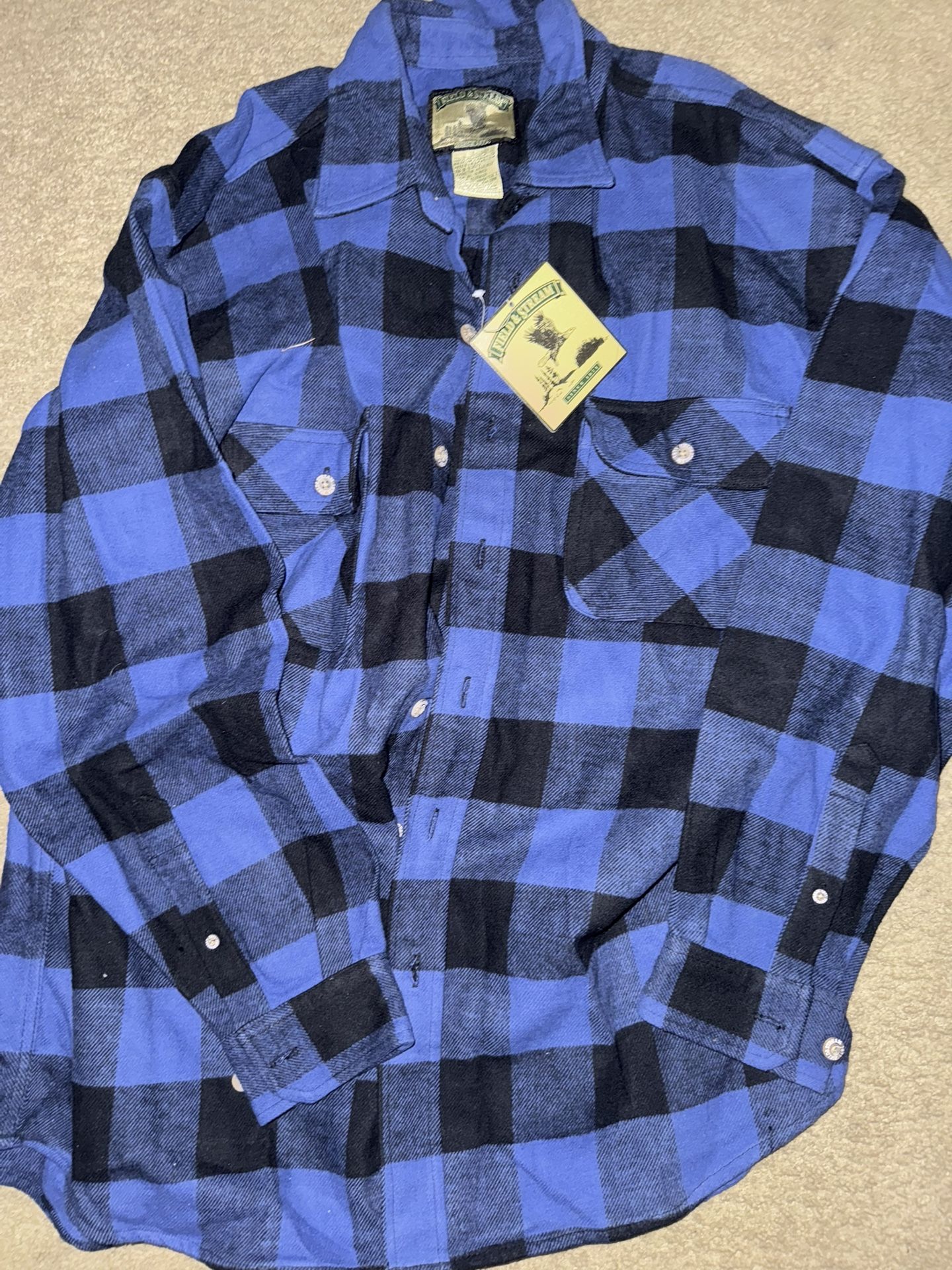 Mens  Flannel Button Down Shirt Size L