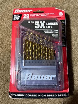 Bauer 29-Piece Titanium HSS Index Drill Bit Set