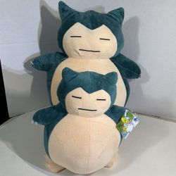 Snorlax Plush Lot (3) Sizes:  15”/10”/8”