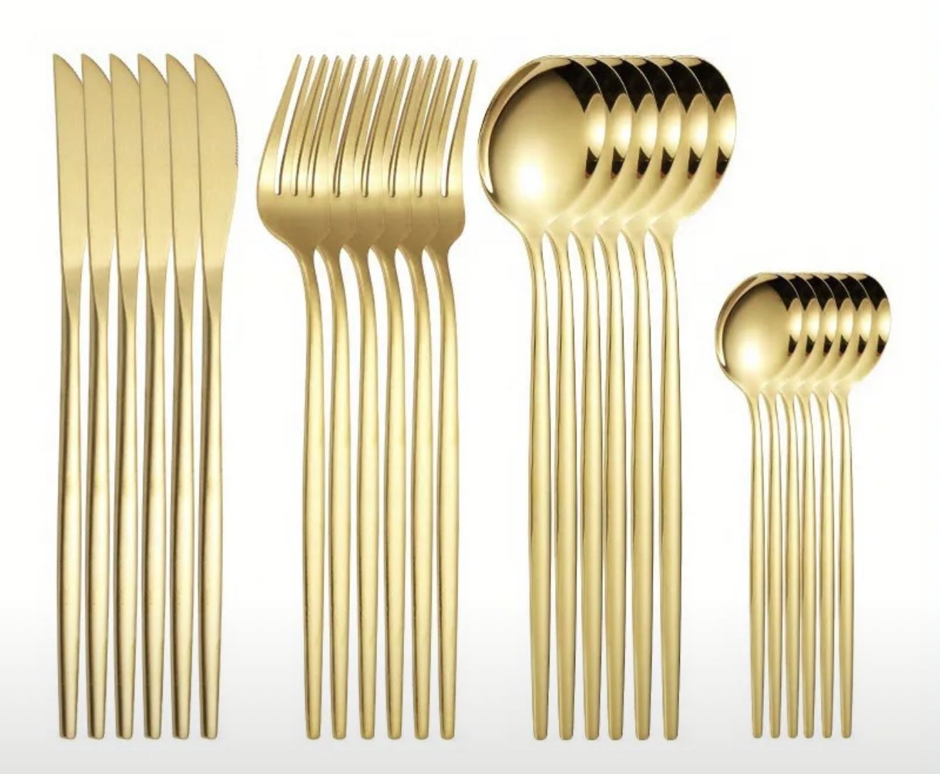 24 Piece Gold Cutlery Set 